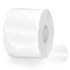 500 pcs 1 inch Round Clear Transparent Waterproof Stickers, Self-Adhesive Seals Stickers for Package, Envelope, Cosmetic Box, Mail, Circle Label (1inch-500)