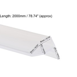 Boxonly Frameless Glass Doors and Windows Sealing Strip 10mm Frameless Glass Shower Door Sweep Door Bottom Side Seal Strip Corner-Type Length 2M
