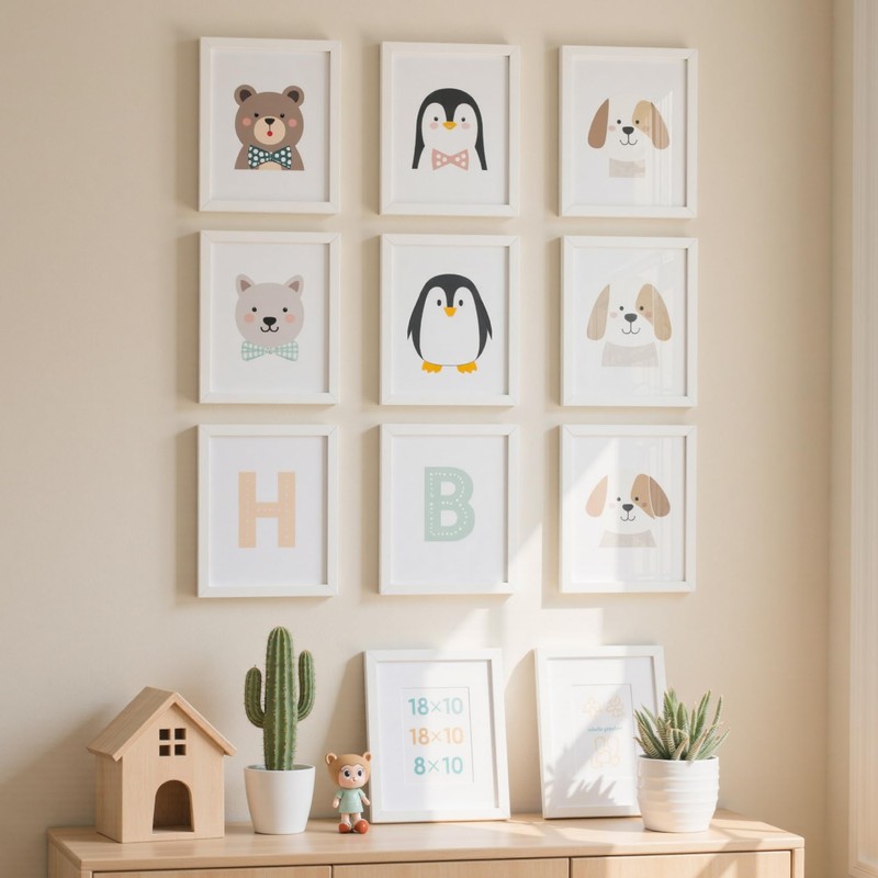 HappyHapi 8x10 Picture Frame Set of 6, 8x10 White Picture