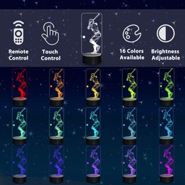 Lampeez Kids 3D Baseball Night Light Optical Illusion Baseball Lamp with 16 Colors Changing Remote Birthday Xmas Valentine's Day Gift Idea for Baseball Sport Gift Ideas for Baseball Fan