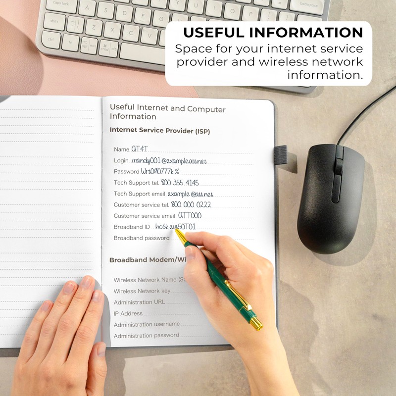 Clever Fox Password Book with alphabetical tabs. Internet Address Organizer