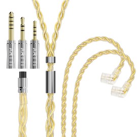 ARTTI A3 Pure Earphone Cable 2.5/3.5/4.4mm 3in1 Plug 4 Cores 288 Strands Silver-Plated 7N OCC Copper 2pin/MMCX/QDC Detachable Earbuds Cable, IEM Replacement Upgrade Cable (QDC Straight)