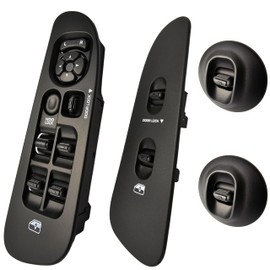 SWITCHDOCTOR Window Master Switch & Passenger Assembly for 2002, 2003, 2004, 2005, 2006, 2007, 2008 Dodge Ram (Quad Cab, Crew, Black Bezel, Dark Slate Gray)