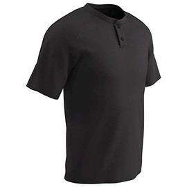 Champro Standard Turn Two Men's Lightweight Baseball/Softball Jersey, Black, Adult 3X-Large