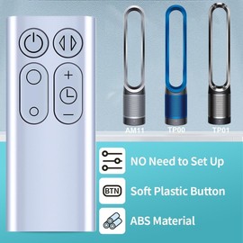 GOUYESHO New Replacement Remote Control for Dyson Fan AM11 TP01 TP00 965824-06 965824-07 (Silver)