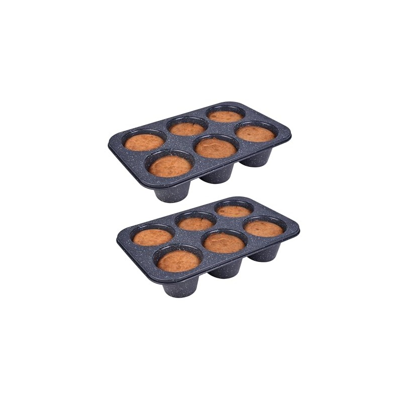 Monfish 2pcs Jumbo Deep Muffin Pan - 6-Cavity Baking Tray,