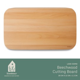 Bloomhouse 20 X 12" Made in Lake Como, Italy Oil Coated Italian Beech Wood Cutting Board - Large