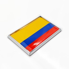 Perdecor Colombia Flag Sticker Emblem Colombian Decal Car Chrome Flags, 2 Pack, 3 x 2 inches