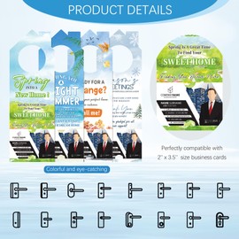 100 Pcs Real Estate Door Hangers, 3.15 x 9.25 Inch, Seasons