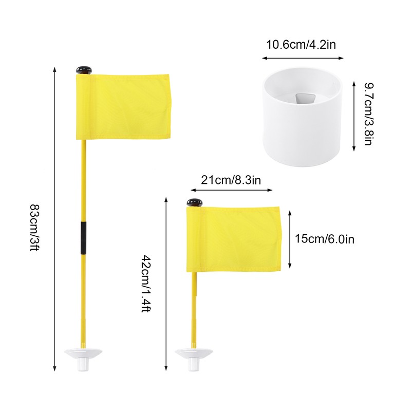 Practice Golf Hole Pole Cup Flag Stick Detachable 2 Section