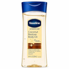 Vaseline Coconut Restore Body Oil, 200ml – Helps to Soften and Moisturize for Healthy Looking Skin – With 100% Pure Coconut Oil – Hydrating Body Gel Oil