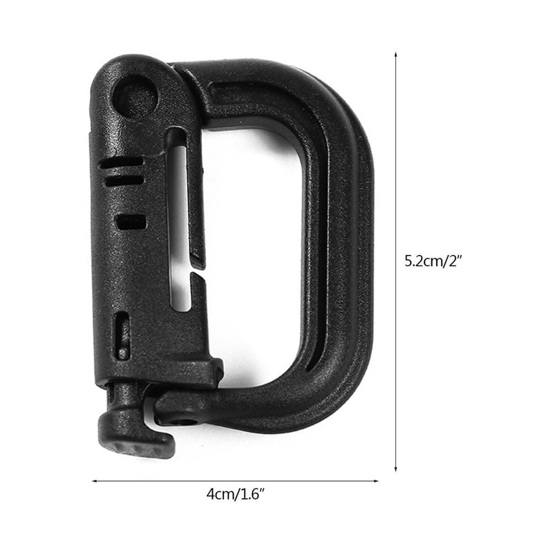 DraCra 12 Pack Tactical Gear Clips Lightweight Nylon D-Ring Locking