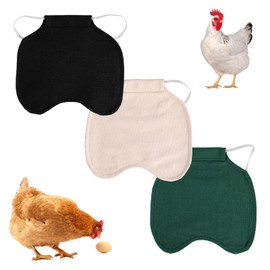 3 PCS Chicken Saddle for Hens, Protective Chicken Accessories for Feather Regrowth, Comfortable Hen Aprons for Small-Scale Poultry Farming, Polyester Cotton Blend (Khaki, Green, Black)