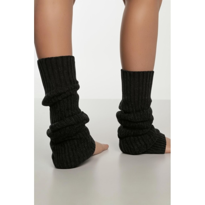 NITESHEYS Lambswool Winter Ribbed Leg Warmers Natural Wool Footless Long