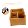 WOONEKY Bamboo Wood Sundries Storage Box Multi-Compartment Organizer for Home