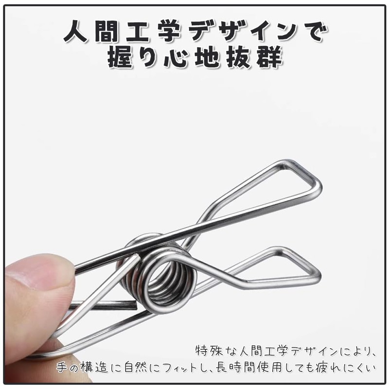 BOOHUQICH 25pcs Stainless Steel Clips Clothespins Rust Resistant Long Lasting