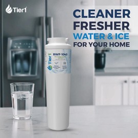 Tier1 RWF1040 UKF8001 Refrigerator Water Filter | Replacement for EDR4RXD1, 4396395, rwf0900a, fl-rf07 Fridge Filter - Up to 12 Months Supply | Easy Install | Odor Control | Great Tasting Water (2-pk)