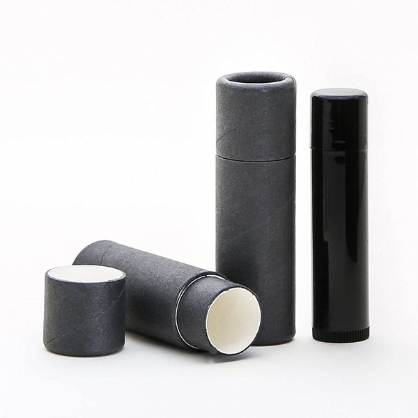 1/3 OZ Black Kraft Paperboard Lip Balm/Salve/Cosmetic/Lotion Tubes (50)