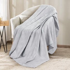 Utopia Bedding Silver Cotton Blanket [Throw, 50x60 Inch] 350GSM Soft Thermal Blanket (Pack of 10)