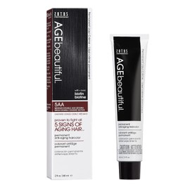 AGEbeautiful Permanent Liqui Creme Hair Color Dye | 100% Gray Coverage | Anti-Aging | Biotin for Thicker, Fuller Hair | Professional Salon Coloring | 5AA Double Ash