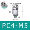 10-Pack PC4-M5 304 Stainless Steel Pneumatic Quick Connect Fittings