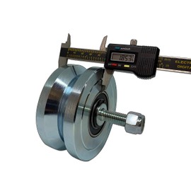 EG096 Slide Gate Wheel 4” V-Groove Solid Steel Sliding Wheel Bearing for Rolling Inverted V Shape Track Gates up to 3000lbs with Screw NO Brackets