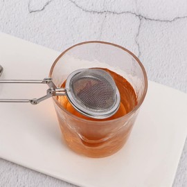 Silver Snap Ball Tea Strainer with Handle,Tea Strainer Ball Stainless Steel Tea Infuser Filter for Loose Leaf Tea Spices Seasonings,Easy to Clean,Tea Filters,Home and Kitchen,Tea Strainers and Filters