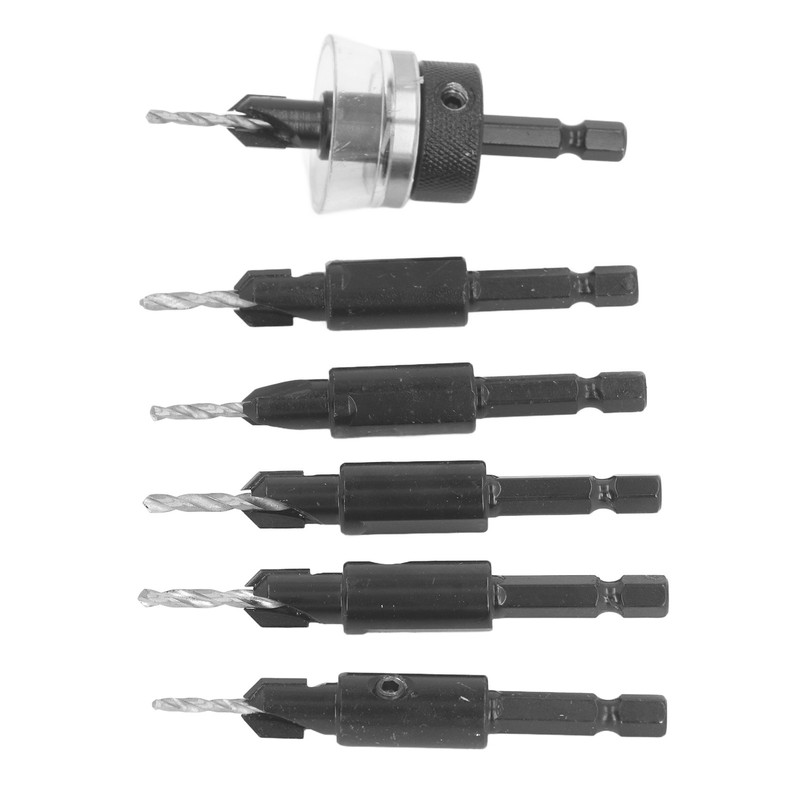 6pcs Countersink Drill Bit Set 82 Degree Chamfer 1/4 Inch