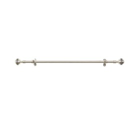 Achim Home Furnishings Mirage Royalle Curtain Rods with Finials, 28 Extends to 48-Inch, Silver, inch inch
