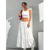 Xuani Maxi Skirts for Women Ruffle Hem A Line Long