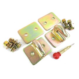 Foghorn Construction Pair of 3/8 Chain Hook with Backing Plates, Grade 8 Bolts, Heavy Duty Attachment for Tractor Bucket, Farm Loader or Trailer, Includes Punch Tool.
