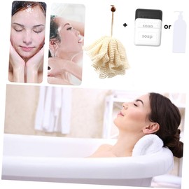Esponja de Baño Beige de Malla FRCOLOR (Set de 2) para Exfoliación Corporal en Casa y Viajes