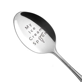 Funny Ice Cream Spoon Engraved Stainless Steel - Ice Cream Spoon for Grandma Grandpa Dad Sister Friends - Ice Cream Lover Gift Ideas for Women Men- Perfect Birthday/Thanksgiving/Christmas Gifts