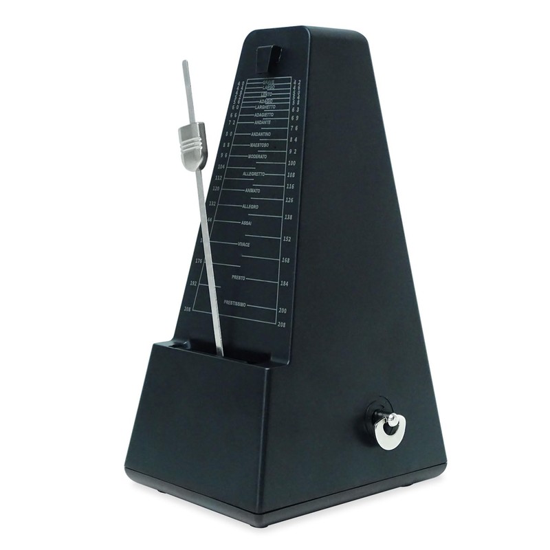 keepdrum JPQ101BK Mechanical metronome Clock transmitter 40-204 bpm Black