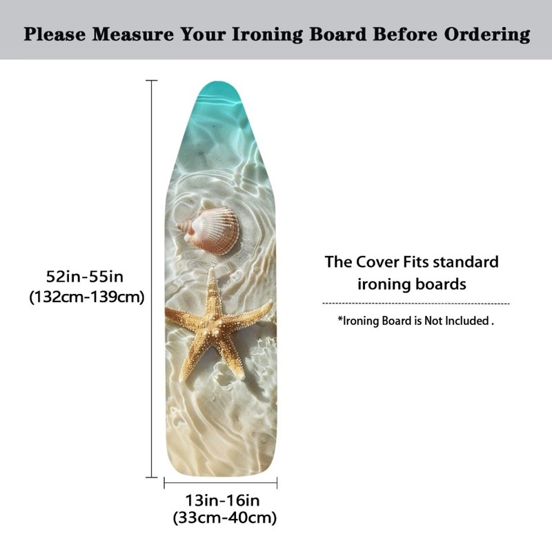 Wanzuoeng Household Iron Board Covers, Starfish Shell Beach Print Ironing