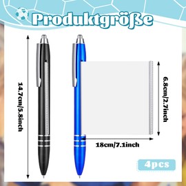 FANTESI Pack of 4 Ballpoint Pens with Cheat Sheet, Ballpoint Pen with Extendable, Note Spicker Ballpoint Pen with Refills, Ballpoint Pen High Quality for School, Office, Business (Black, Blue)