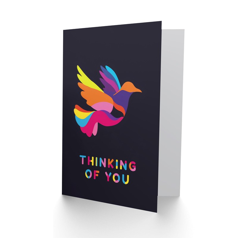 Artery8 Thinking Of You Colourful Dove Graphic Design Blank For