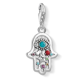 Thomas Sabo Women Charm Pendant Hand of Fatima Charm Club 925 Sterling Silver 1464-333-7