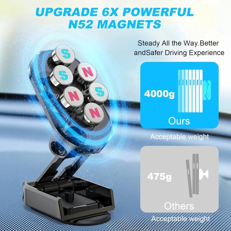 Unbranded 360° Rotatable Folding Magnetic Alloy Holder for All Phone