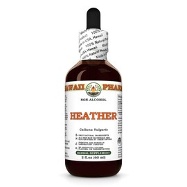 Heather (Calluna Vulgaris) Dry Leaf and Flower Glycerite, Made in Hawaii, Organic Raw Materials, All Natural, Vegan, Lab Tested Alcohol-Free Liquid Extract - 2 fl.oz