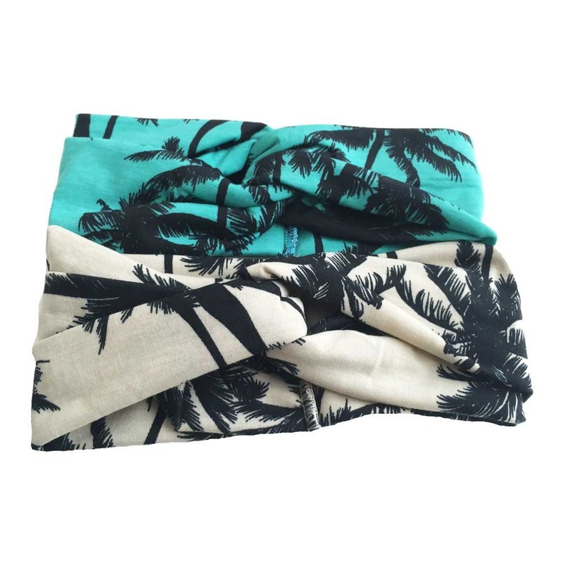 Aesthetinc Palm Tree Twist Headband Headwrap Hairband Hawaii Print Polyester