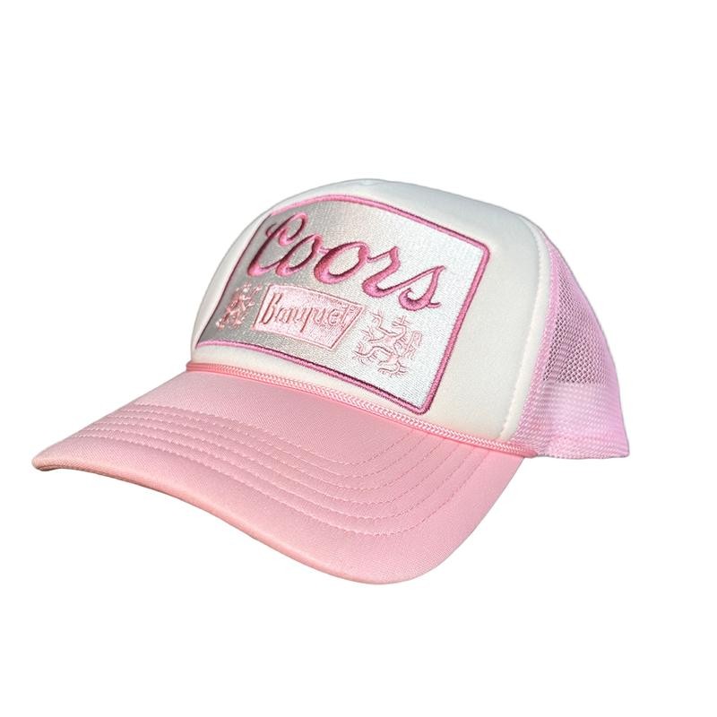 Sheshow White Coors Banquet Adjustable Unisex Embroidered Trucker Cap,Casual Daily