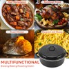 Black Enameled Steel Round Roaster Pot with Iron Lid and