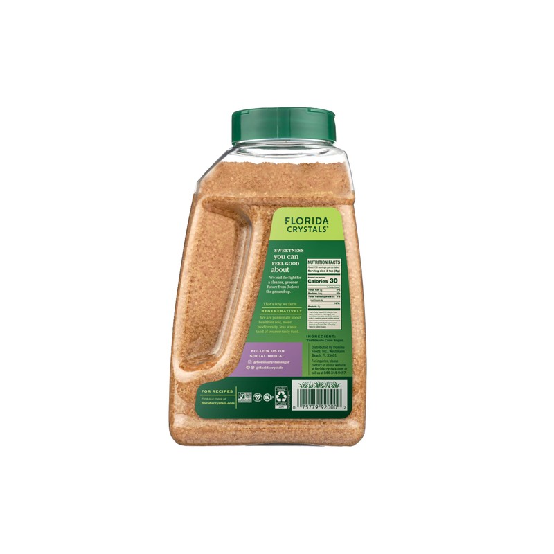 Florida Crystals Turbinado Cane Sugar, 44 oz (3 lb) Jug