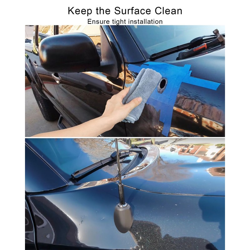 HUQUZN Antenna Ornament Bezel with Nut Manual Type Fit for