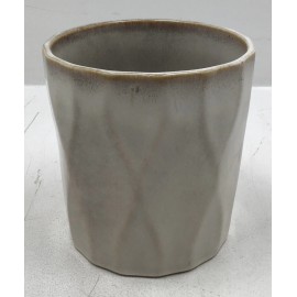 Transpac Wavy Stoneware Planters Set Of 3 In Beige - Open Box