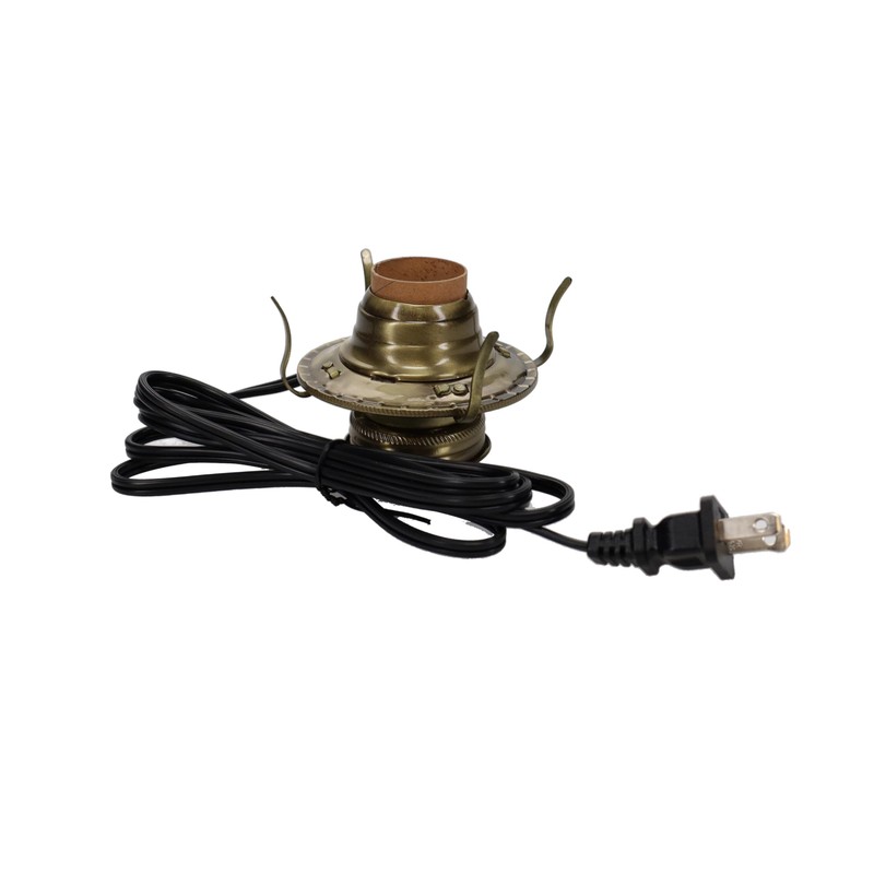 B&P Lamp® #2 Electric Burner Antique Brass Plated with Black