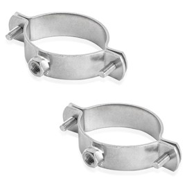 PRIOstahl® Pipe Clamps Made of V2A Stainless Steel for Hanger Bolts - Pipe Holder Pipe Fixing Pipe (1 Inch 1/2 Inch, 45-52 mm, Pack of 2)