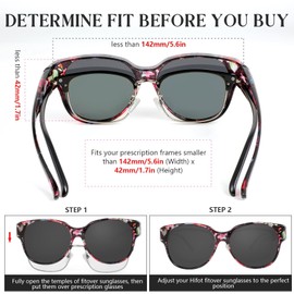 Hifot 2 Pairs of Polarised Over Sunglasses for Men and Women, Oversized Square Frame Sunglasses Over Normal Glasses with UV400 Protection, Polarised Over Glasses Sunglasses for Glasses Wearers, Black