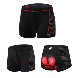 SOLO ACTFIT Men's Cycling 3D Padded Gel Bike Compression Shorts Underwear, Red, Large